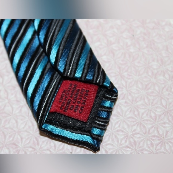 Men’s Alfani Blue Striped Tie Dress Shirt - Picture 5 of 5